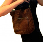 COACH brown suede crossbody purse
