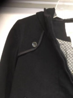 DIESEL WOMENS BLACK WOOL COTTON HOODED JACKET Sz XXS NEW