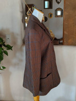 Plaid Wool Blazer Pilar Rossi Italy Womens 14