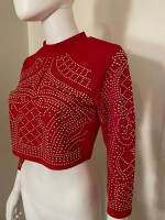 RED EMBELLISHED TOP size Medium