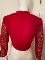 RED EMBELLISHED TOP size Medium