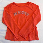 Our Generation girl's knit top size 10 MEOW long sleeve pinkish orange