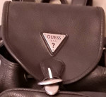 VINTAGE GUESS WOMEN'S BLACK LEATHER BACKPACK