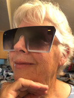 White Frame Gradient Tint Oversized Sunglasses