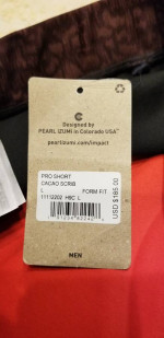 New with Tags Pearl Izumi PRO short Cacao Scrib Mens L, cost $185 sell