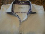 Like New Bugatchi Uomo shirt Contrast Collar & Flip Cuffs,retail 149