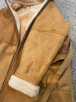 Vintage Shearling Jacket Sheepskin Leather Ranch Coat