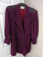 CHARLES KLEIN Long Wool Coat Overcoat Womens Size 10-12 Forstmann Wool