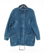 Women's Vintage 80s Denim Anorak Parka Jacket Medium