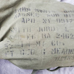 Vintage 1957 US Military Issue Green Canvas Duffel Bag