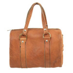 Handmade Cowhide Leather Purse Handbag Satchel Chestnut Brown