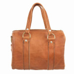 Handmade Cowhide Leather Purse Handbag Satchel Chestnut Brown