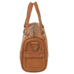 Handmade Cowhide Leather Purse Handbag Satchel Chestnut Brown