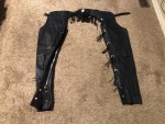 Ladies Black Leather Chaps made by Amish Tailors