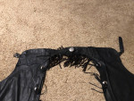 Ladies Black Leather Chaps made by Amish Tailors