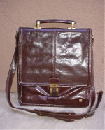 Vintage Brown Leather Messenger Bag  Handmade ADPEL Italy