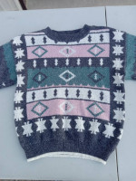 Vintage 1980's 62 East Sweater Geometric Design Small