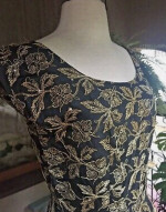 RARE Glamorous Cocktail Dress Original Retro Swing 40s BlackGold S/M
