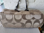 Coach Khaki Satin Signature C Tote Bag