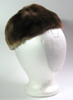CLEAN! Vintage 1960s Pill Box Ladies Fur Cap, Brown, Mink (?), Exc!