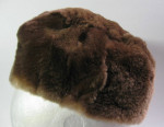 CLEAN! Vintage 1960s Pill Box Ladies Fur Cap, Brown, Mink (?), Exc!