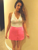HOT PINK SKORT (skirt in front, shorts in back) from CACHE