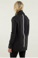 LULULEMON YIN YANG BLACK GRAY COTTON JACKET Sz 8 Excellent