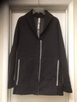 LULULEMON YIN YANG BLACK GRAY COTTON JACKET Sz 8 Excellent