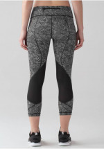 LULULEMON BLACK n WHITE CROP PANTS Sz 8 Excellent