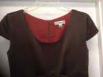 BEBE BROWN SATIN DRESS w BOW Sz 4