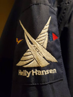 Helly Hansen Men's Rain Wind Jacket; Rollup Hood; Fleece Collar