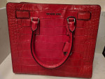 Michael Kors Dillon Croc-Embossed Satchel Bag