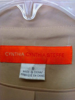 CYNTHIA STEFFE KHAKI SHORT SLEEVE JACKET Sz 8