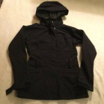 Women’s Size 2 Black Rain Jacket with High Collar for Rain Snow Wind