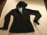 Women’s Size 2 Black Rain Jacket with High Collar for Rain Snow Wind