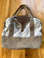 Handmade Medium Luggage Bag in Canvas/Leather Combo