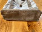 Handmade Medium Luggage Bag in Canvas/Leather Combo