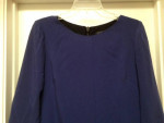 RAG & BONE BLUE DRESS w BLACK LEATHER DETAIL Sz 6 aso REESE W