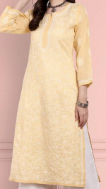 Women Chikankari Kurta & Men Kurta with Embroidery Mirror Work