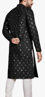 Women Chikankari Kurta & Men Kurta with Embroidery Mirror Work