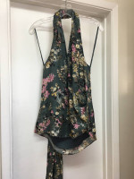 HAUTE HIPPIE SILK HALTER BLOUSE Sz XS NEW
