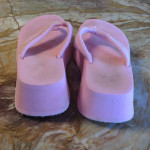 XHILARATION pink platform flip flops