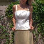 Vintage Watters and Watters Two-Piece White/Yellow 90s/Y2K Bridesmaid Dress Sz 2