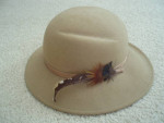 Ladies’ Tan Wool Fedora Hat By Edward Mann (like new)