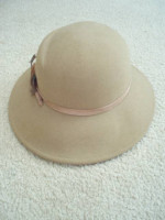 Ladies’ Tan Wool Fedora Hat By Edward Mann (like new)