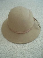 Ladies’ Tan Wool Fedora Hat By Edward Mann (like new)