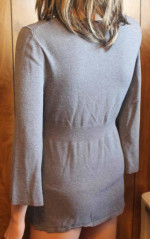 Ann Taylor Loft Tee XS gray Long Sleeve Casual Knit Top Pullover
