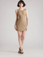 Vintage 1970s Neutral Beige Linen Sleeveless Wiggle Dress* Mini *