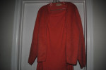 Vintage 1950-60s Woman's 2 piece suit, coral, skirt sweater