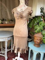 Sexy Cigarette SM-MED sexy casual or formal silk tea length dress:
